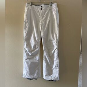 Columbia Women's White Insulated Omnitech Ski Snowboard Pants Size Medium Short